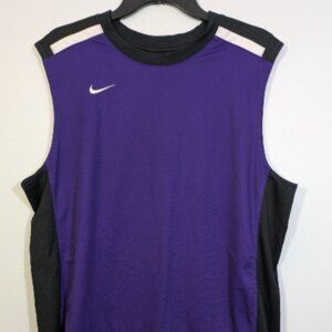 Nike Men's Activewear Shirt XL Purple Black Tank Top Swoosh Logo Dri Fit